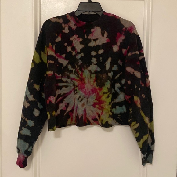 BFFs & Babes | Multi-color Tie Dye Cropped Sweater - Picture 1 of 2